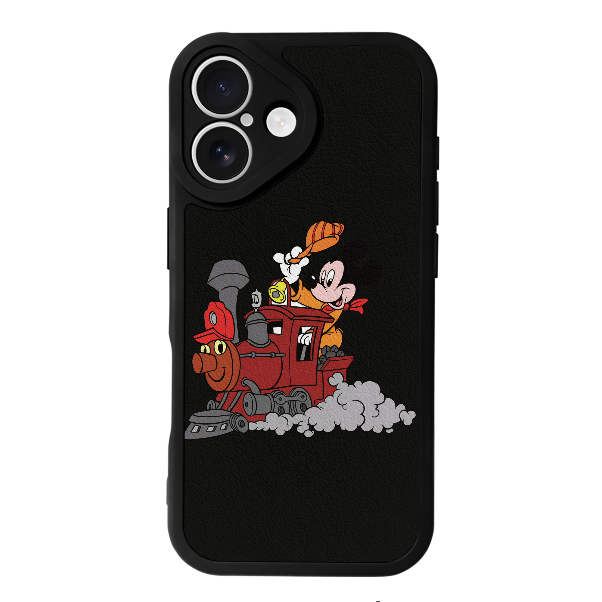 （画像用） ミッキーマウス Mickey Mouse 【iPhone 16シリーズ対応】シリコンスマホケース（レザー調） 材質：シリコン